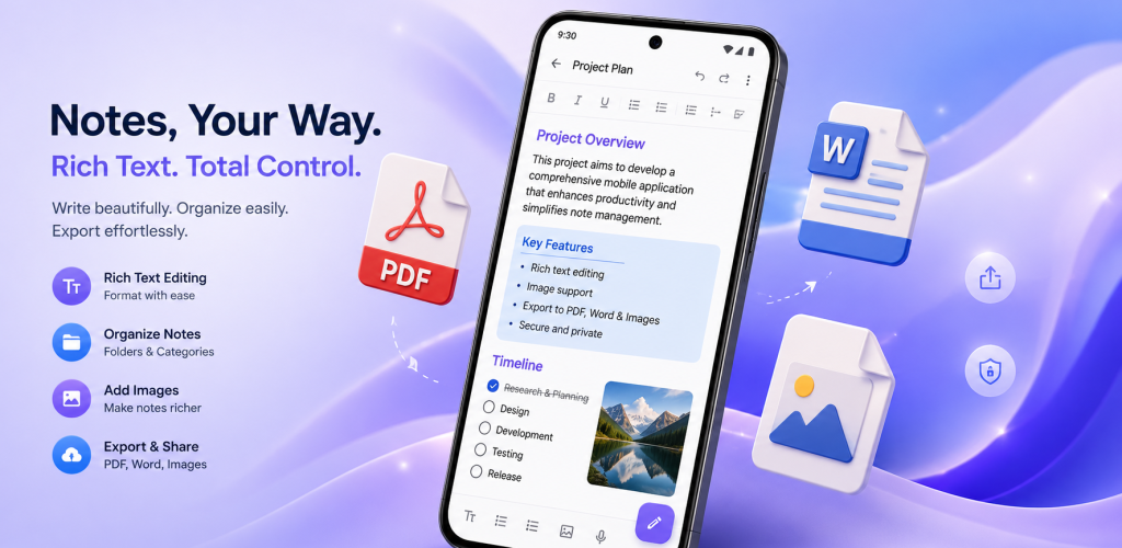 Notes: Rich Text & PDF Export