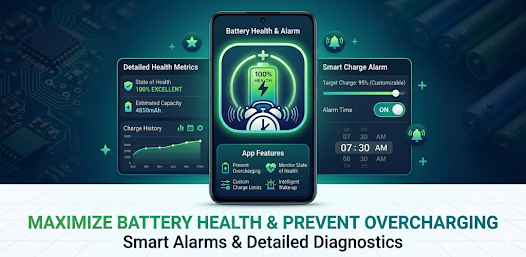 Battery Health + Charge Alarm